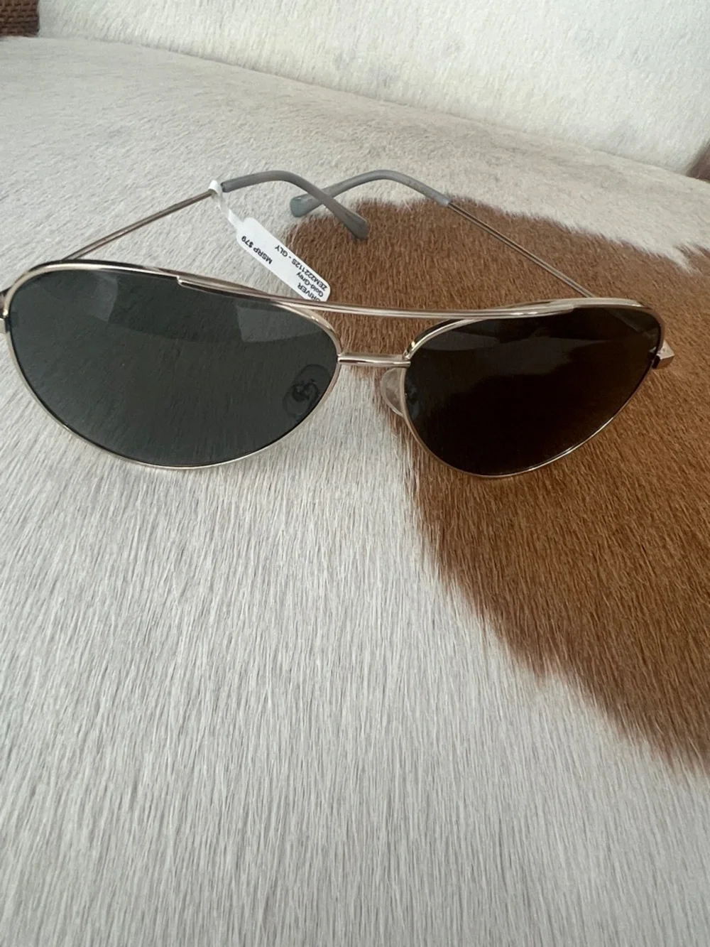 Z Supply Driver  Aviator Sunglasses - Gold Frame with Gray Lenses MSRP $79
